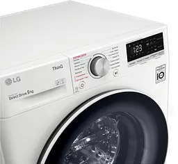 Пральна машина LG з фронтальним завантаженням F4V5VS0W, 9кг, 1400, A+++-30%, Пар, глибина 56см, Дисплей, Інвертор, Білий (F4V5VS0W) - мініатюра 10