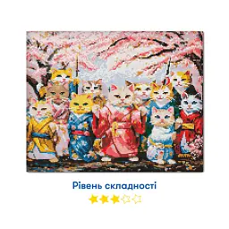 Алмазна мозаїка «Котики в кімоно» - мініатюра 4