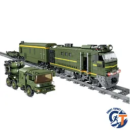 Конструктор ZIPP Toys Потяг DF2159 з рельсами Колір: зелений и
