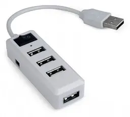 Хаб USB Gembird UHB-U2P4-21, білий, USB 2.0 - 4xUSB 2.0, кабель 15 см