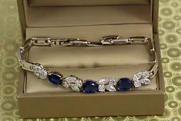 Браслет Xuping Jewelry Зіркопад із синіми каменями 19,5 см 7 мм сріблястий