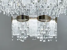Люстра стельова LED Diasha 9152-800+500G 110W, 6050 лм, золото, регульована висота, для вітальні, спальні - мініатюра 3