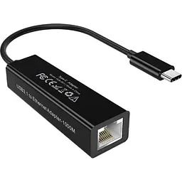 Перехідник USB 3.1 Type-C --> Ethernet RJ45 1000Mb 0,15 м, Choetech чорний