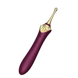 Мультифункціональний вібратор Zalo - Bess 2 Velvet Purple, 4 насадки, підігрів - мініатюра 3