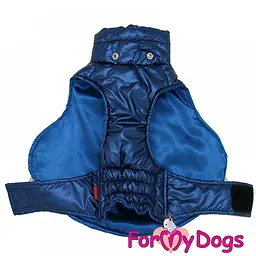 Тепла зимова куртка-попона для собак "BLUE SILK"на шовковому підкладі, з капюшо 16 For My Dogs zoo0005788 - мініатюра 2