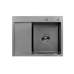 Кухонна мийка Kroner KRP Schwarze - 6350RHM PVD (3.0/1.0 мм) CV031323, Чорний