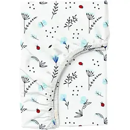 Простирадло на резинці Cosas BLUE WILDFLOWERS 80х160х20 см (BushLightBlue-6265_80x200x20)