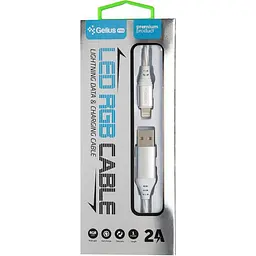 USB кабель Gelius Pro LED RGB GP-UC06i Apple Lightning Silver - мініатюра 5
