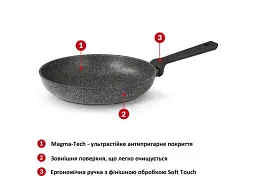 Сковорода звичайна FLONAL Pietra Lavica 28 см (PLIPP2880) - мініатюра 4