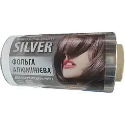 Професійна фольга Silver для мелірування в рулоні 250 м х 120 мм 12 мкм для перукарських робіт у салоні 