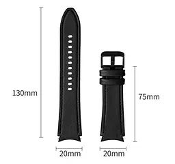 Ремінець Primolux Leather Silicone для годинника Samsung Galaxy Watch 4 Classic 42 мм SM-R880 Black - мініатюра 8