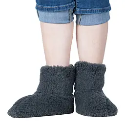 Чуні жіночі з мериносової вовни овчини сірі однотонні Сірий 81260 - мініатюра 4