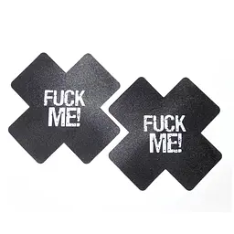 Вінілові наклейки на соски з принтом 'Fuck Me!' One size Чорний K000253