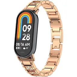 Ремінець DK CDK для Xiaomi Mi Smart Band 9 Metal Band Fitlink Diamond (016444) (rose gold)