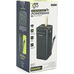 Батарея універсальна 7GO 50000mAh PD/22.5 Solar Black (GPW-01 / 45006) - мініатюра 5