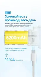 Вентилятор із охолоджуючим водним туманом Nitecore IzzCool 40 USB-C (Білий) - мініатюра 5