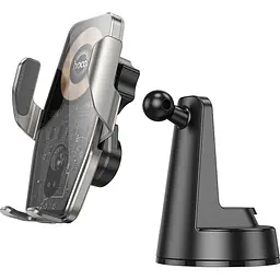 Автотримач із бездротовою зарядкою Hoco HW27 Traveler Black Metal Gray [151326] - мініатюра 3
