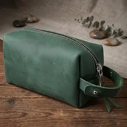 Шкіряна косметичка унісекс Grande Pelle 11571 зелений - мініатюра 4
