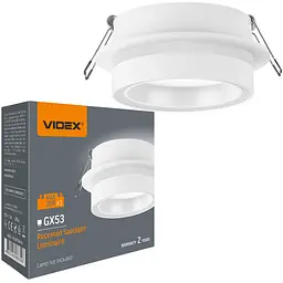 Світильник Videx під лампу GX53 врізний білий (VL-SPF34R-W)  - мініатюра 2