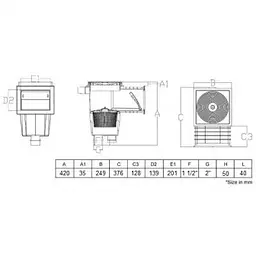 Скімер Bridge Standard для плівки 11/2" (РВ), 2" (РЗ) - мініатюра 3