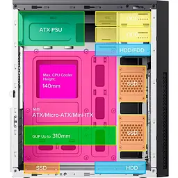 Корпус GameMax ET-215-NP-2U3TYC без БЖ (ET-215-NP-2U3TYC) - мініатюра 6