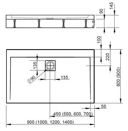 Душовий піддон Radaway Argos D 110x90 4AD911-01 - мініатюра 5