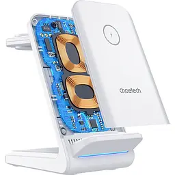 Бездротовий зарядний пристрій Choetech T608-F 3 в 1 Wireless Charger White [101509] - мініатюра 3