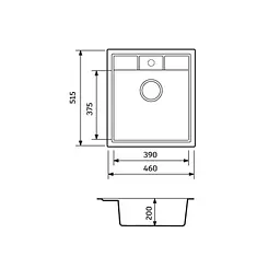 Кухонна мийка Adamant Brick 460x515x200 old stone 4824296101210, Сірий - мініатюра 3