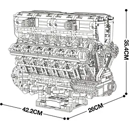 Конструктор Reobrix Двигун V12 Engine (33017) [171939] - мініатюра 3