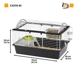 Клітка для кроликів та морських свинок Ferplast Casita 80 синя 78х48х50 57065170 - мініатюра 2