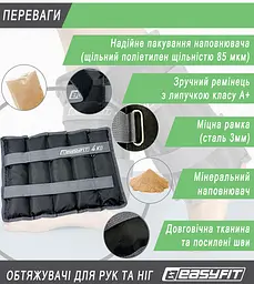 Обтяжувачі для ніг та рук 4 кг (пара) EasyFit fit0024839 - мініатюра 4