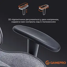 Ігрове крісло GamePro GC575FB Gray Fabric (GC575FG) - мініатюра 14