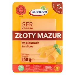 Сир напівтвердий Mlekpol Złoty Mazur нарізаний 150 г (5900820008406)