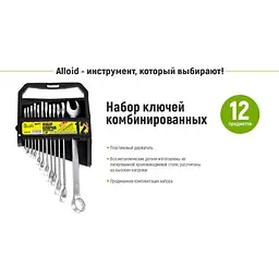 Набір ключів комбінованих Alloid 12 предметів 6-22 мм (НК-2005-12М) - мініатюра 3