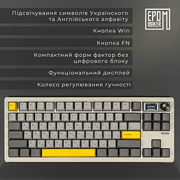 Клавіатура Epomaker Shadow-S Mulan White механічна бездротова (SHS-W-M) - мініатюра 13
