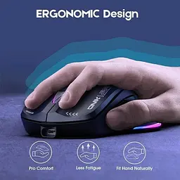 Комп'ютерна мишка Onikuma бездротова ігрова CW917 з RGB підсвіткою Bluetooth 2.4GHz акумуляторна для ПК і ноутбука - мініатюра 4