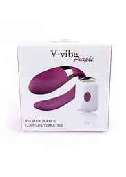 Вібратор для пар V-Vibe Purple, USB, 7 Function, Remote Control - мініатюра 7