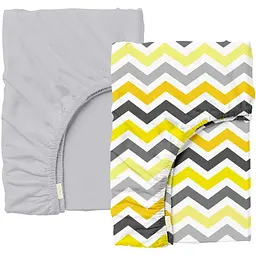 Набір простирадло на резинці Cosas Yellow Zigzag 60х120х12 см (SetSheet_Grey_ZigColorYellow_120x60)
