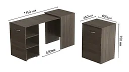 Стіл-тумба трансформер Смарт 1/2 Ferrum-decor 750x1450x600 ДСП Дуб Сонома Трюфель 16 мм (FRD-105078) - мініатюра 2