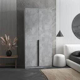 Шафа для одягу Vays M-27 Бетон, з штангою та полицями, ЛДСП, 100×50×220 см - для спальні, вітальні, передпокою