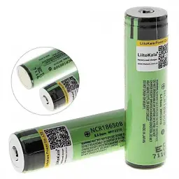 Акумулятор 18650 LiitoKala 34B-JT 3400 mAh літій-іонний для ліхтариків Li-Ion 8А, 3.7V Випуклий плюс (19307) - мініатюра 2