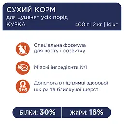 Сухий корм для цуценят Club 4 Paws Premium, з куркою, 14 кг (B4530101) - мініатюра 4