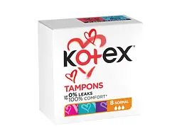 Тампони KOTEX без аплікатора 8шт 3 краплі Normal