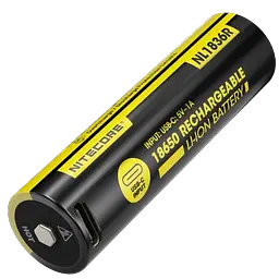 Акумулятор захищений Li-Ion 18650 Nitecore NL1836R 3600mAh 3.6V USB-C (Чорно-жовтий)