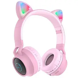 Гарнітура Hoco Bluetooth Stereo W27 Cat Ear pink