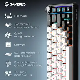 Клавіатура GamePro Asgard Valhalla 65% Compact QLAB Orange Switches (MK210B Pro) - мініатюра 14