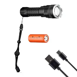 Ліхтарик Flashlight A72 Type-C 3000 mAh Чорний - мініатюра 3