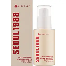 Сироватка для обличчя K-Secret Seoul 1988 Serum Retinal Liposome 2% + Black Ginseng антивікова 30 мл