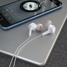 Провідні вакуумні навушники Hoco M78 El Placer універсальні earphones with microphone, 3.5 mm, 1.2m, white - мініатюра 4
