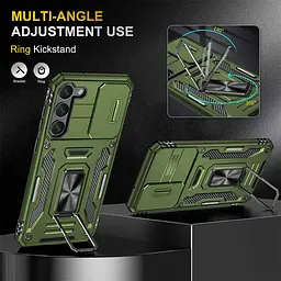 Ударостійкий чохол Camshield Army Ring для Samsung Galaxy S21 Оливковий / Army Green - мініатюра 3